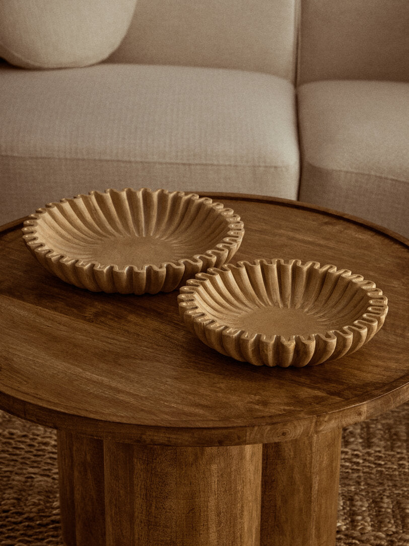 Suncrest Fluted Marble Bowl – Ochre (Large)