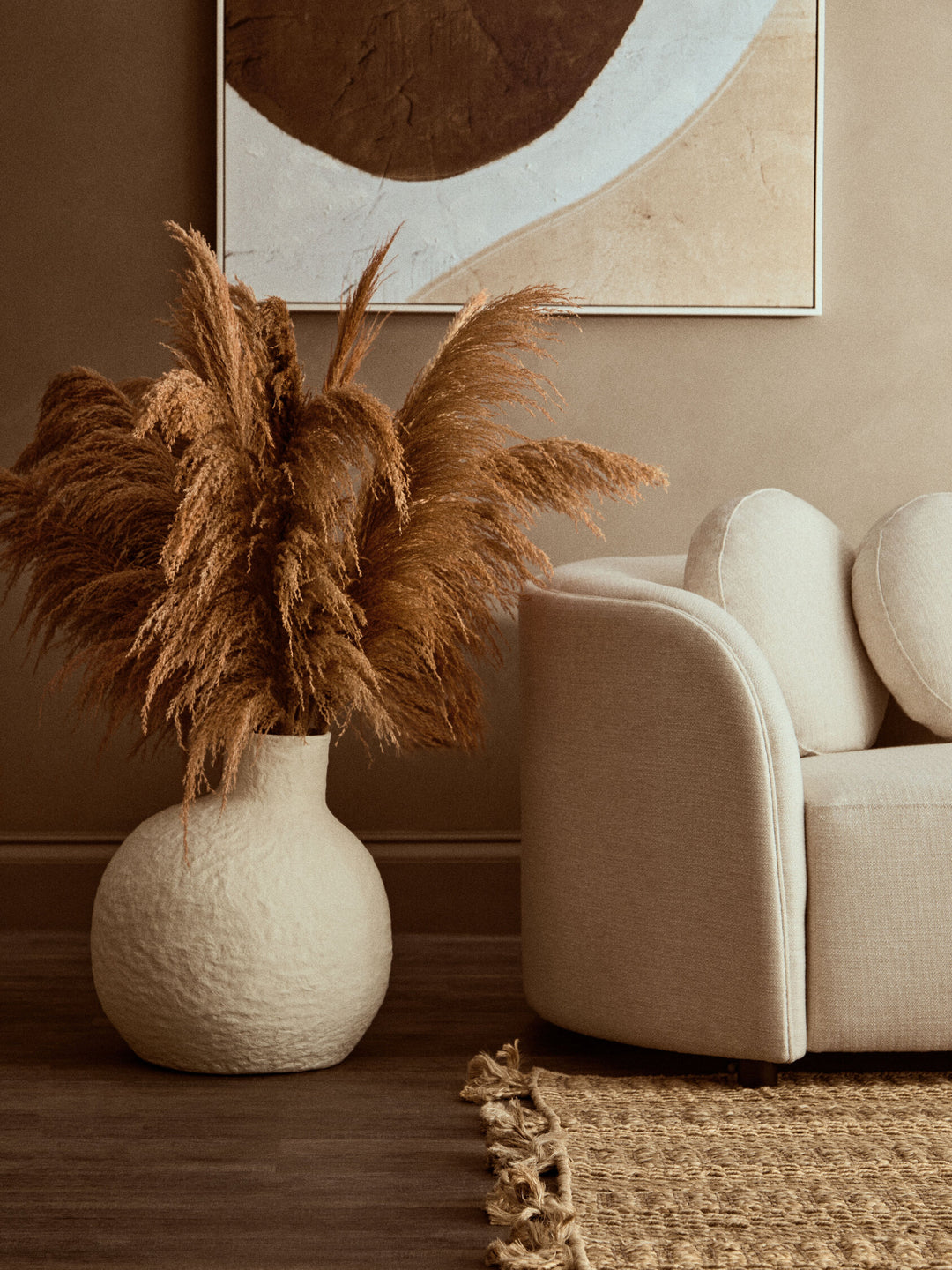 Vase Large Cream Cotton Ravessa Mache