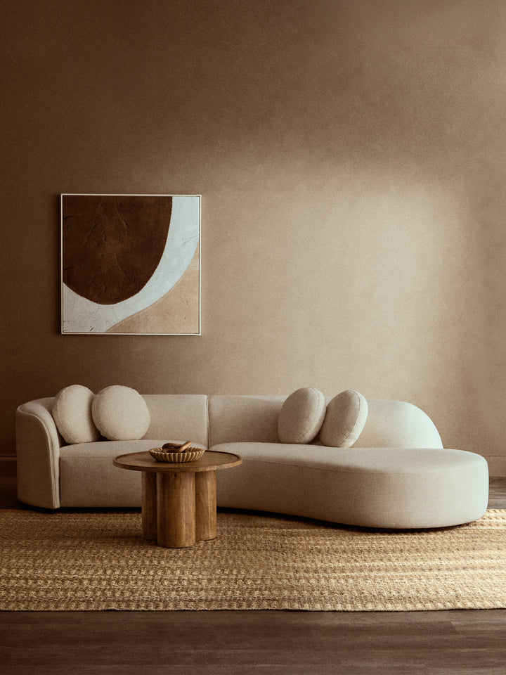 Walsa Coffee Table in Natural Mango Wood with Column Detailing