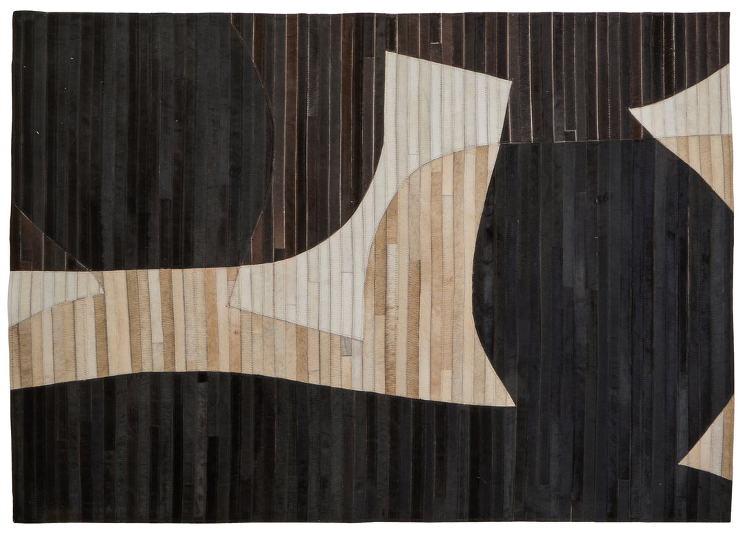 Leather Oakridge Abstract Safira Hair Rug On Small