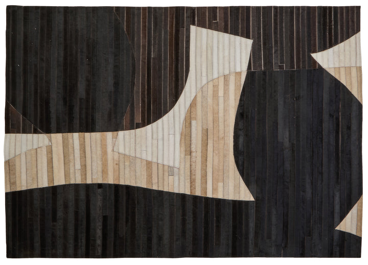 Leather Oakridge Abstract Safira Hair Rug On Small