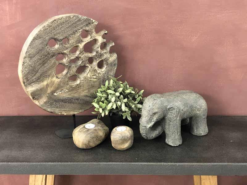 Ivoria Set of 2 Stone Elephant