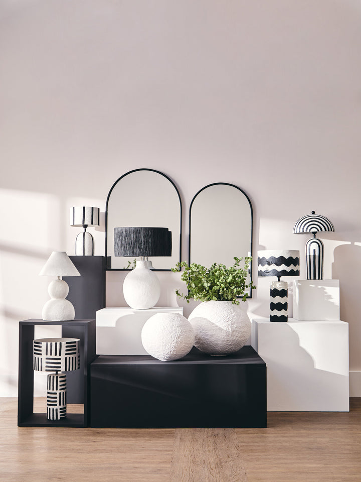 Mache Ravessa Vase White Round Small Cotton