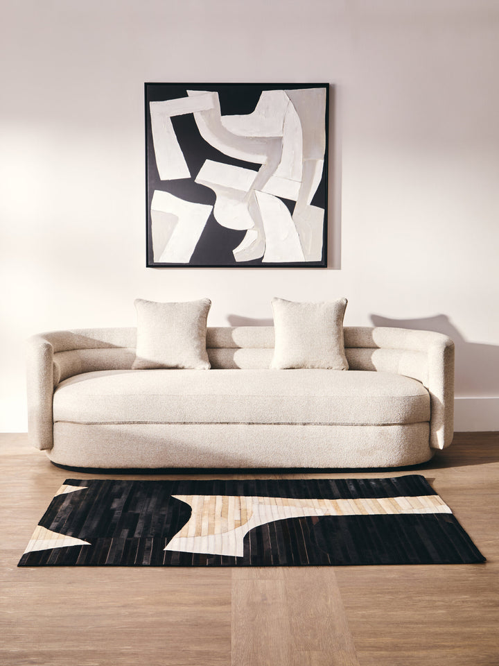 Leather Oakridge Abstract Safira Hair Rug On Small