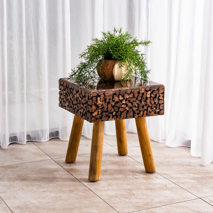Morvane Square StoolResin Top