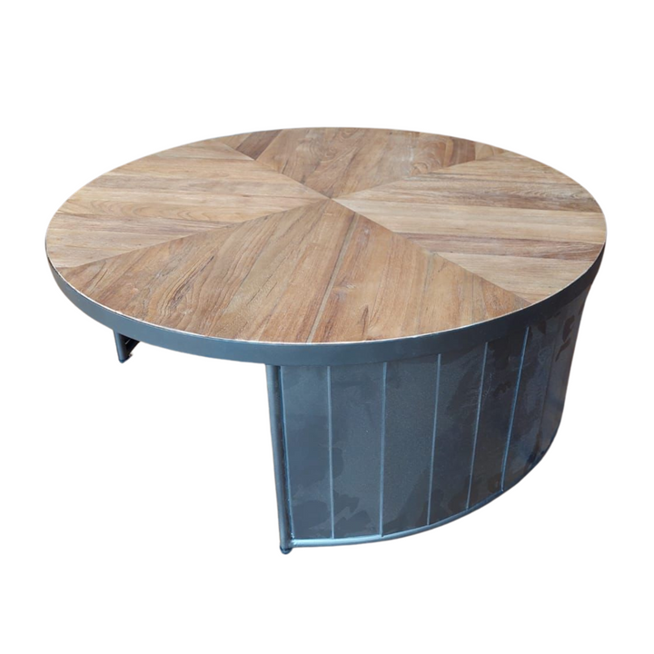 Dovaire Round Coffee Table - Pleated Leg