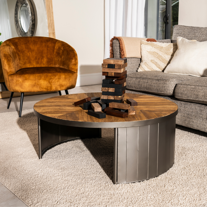 Dovaire Round Coffee Table - Pleated Leg