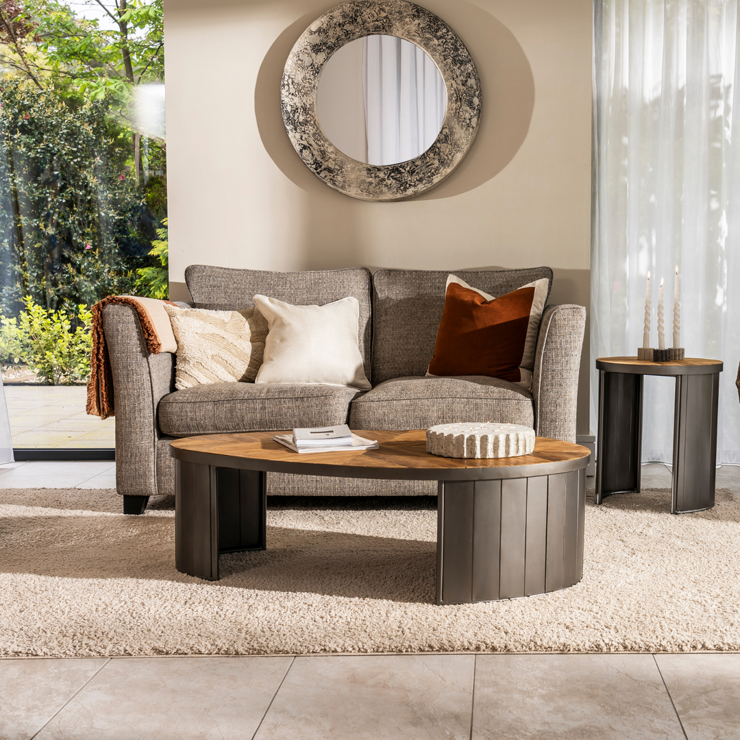 Dovaire Egg Coffee Table - Pleated Leg