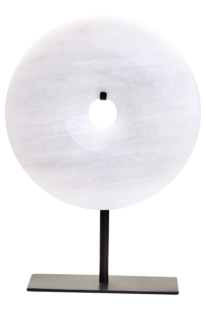 Sculpture Grey 20cm Round Marble Calvion Dia Disc Small