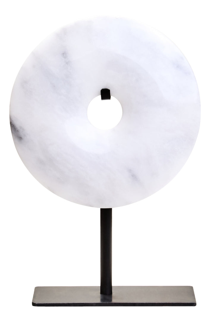 15cm Extra Sculpture Grey Marble Dia Calvion Disc Round Small