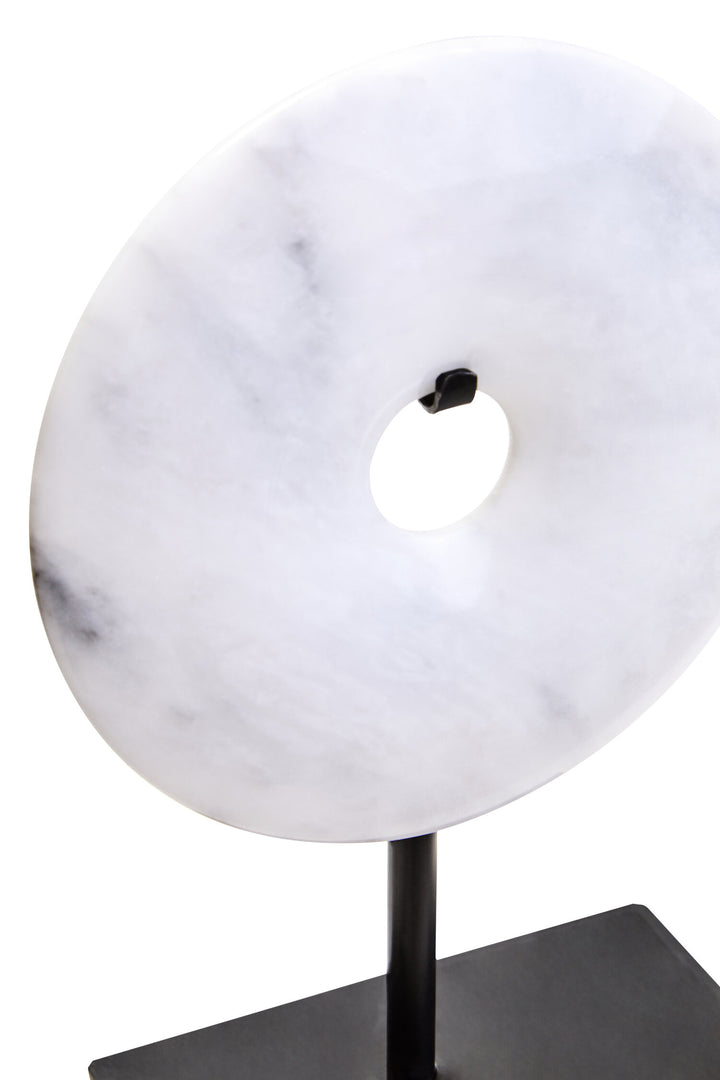 15cm Extra Sculpture Grey Marble Dia Calvion Disc Round Small