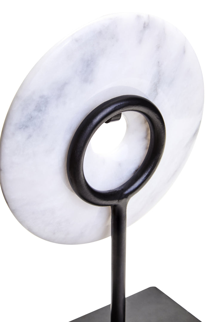 15cm Extra Sculpture Grey Marble Dia Calvion Disc Round Small
