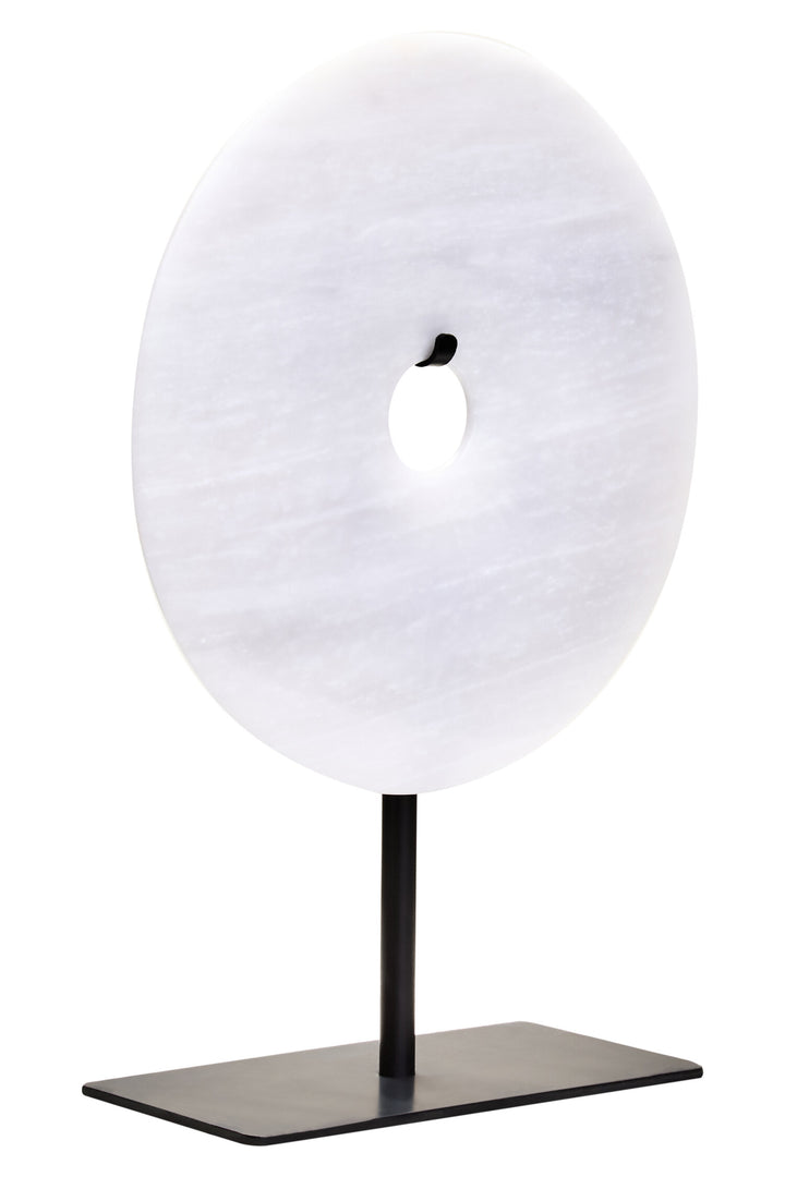 Sculpture Grey 20cm Round Marble Calvion Dia Disc Small