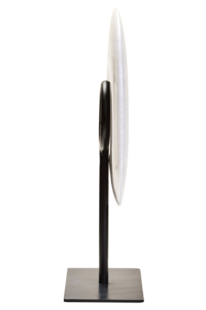 Sculpture Grey 20cm Round Marble Calvion Dia Disc Small