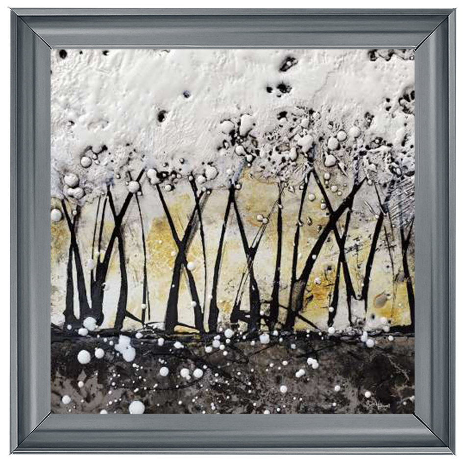 AB127 Abstract Trees Gold White