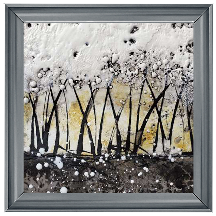 AB127 Abstract Trees Gold White