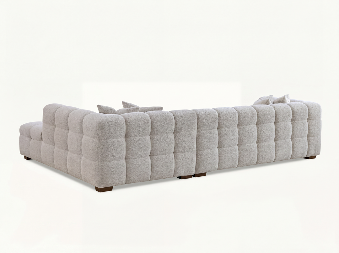 Aluxo Tribeca Right Hand Corner Sofa in Oatmeal Boucle Fabric
