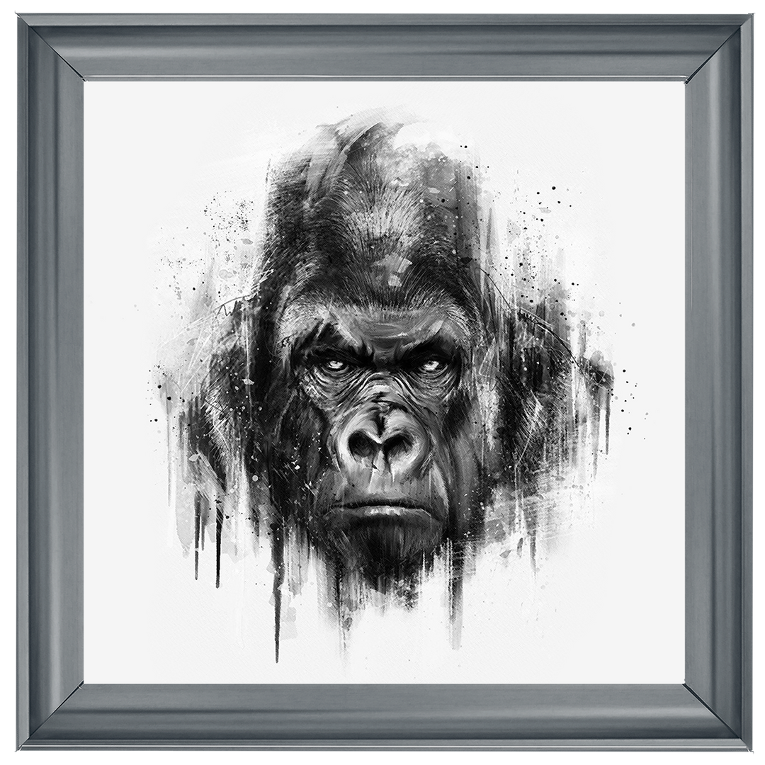 White & Black Gorilla Watercolour