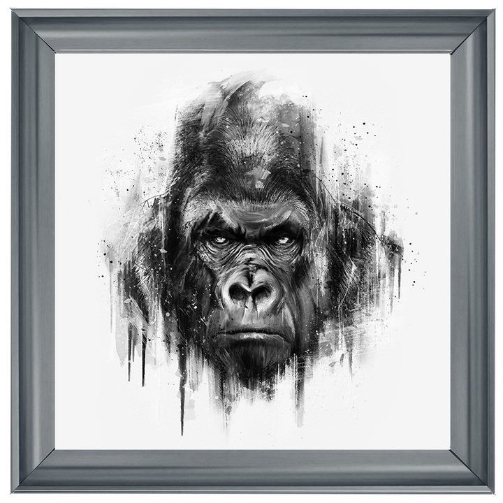 White & Black Gorilla Watercolour