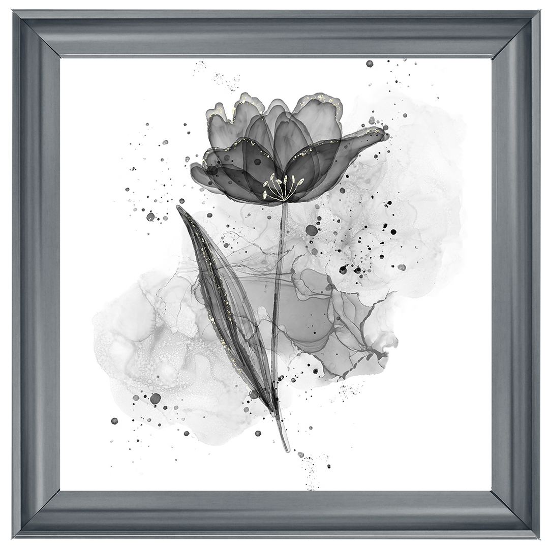 Silver Flower With Splashes