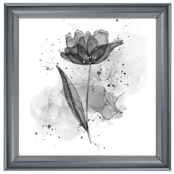 Silver Flower With Splashes