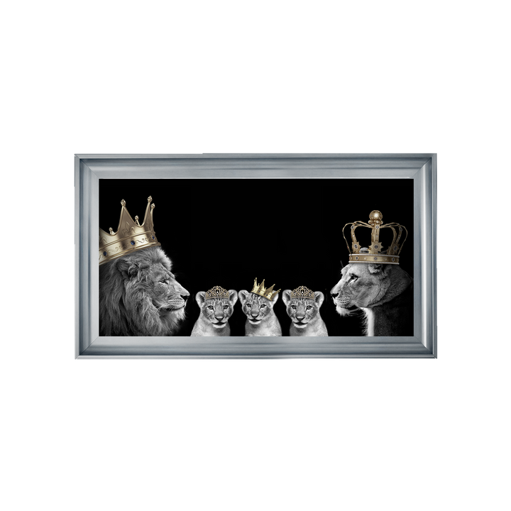AN378 Lion family of 5 (Gold Crowns) I