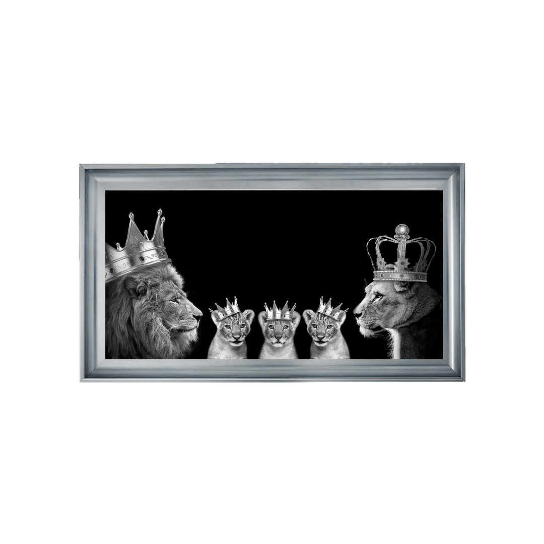 Lion family of 5 (Silver Crowns)