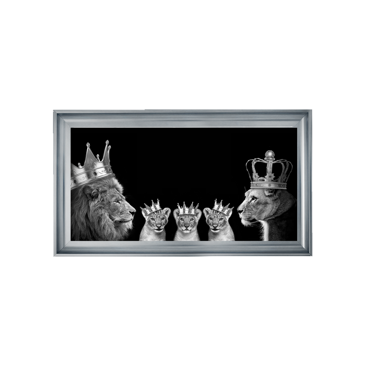 Lion family of 5 (Silver Crowns)