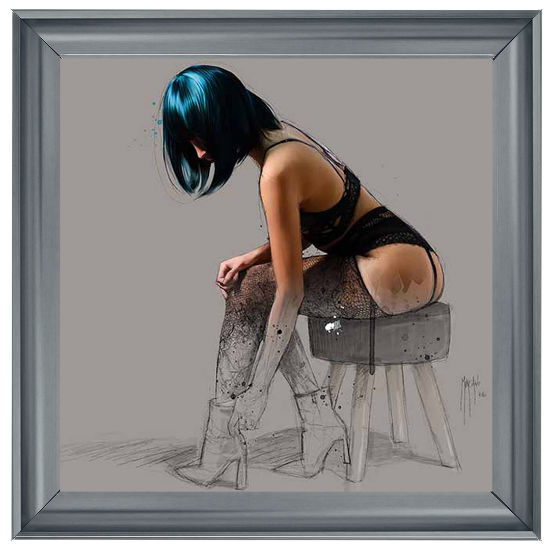 FG577 Blue Hair Lingerie Sketch