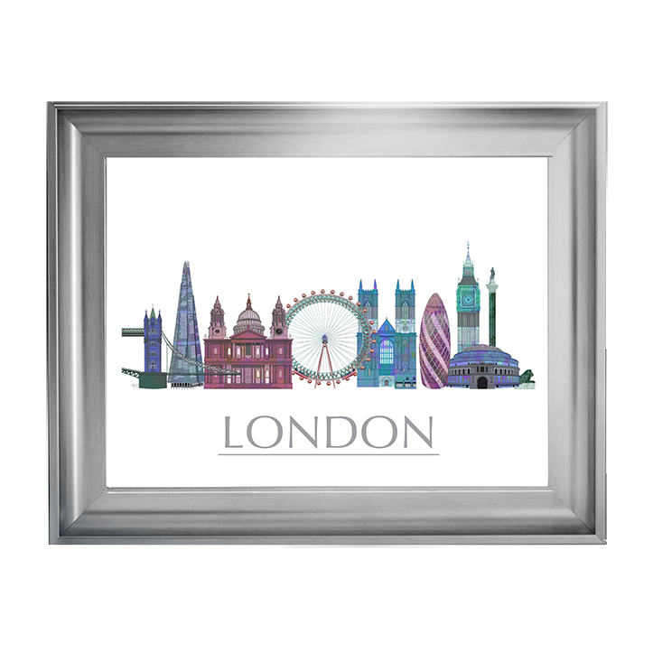 CY048 London Skyline Coloured Buildings