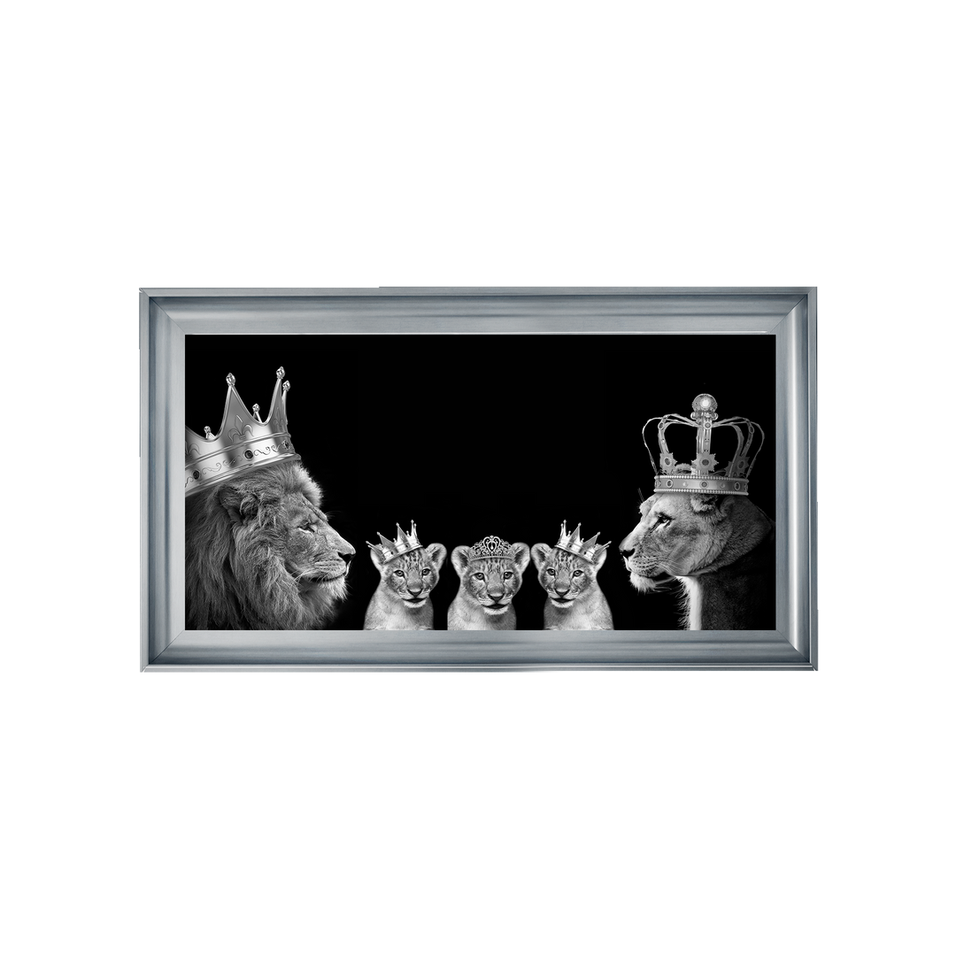 Lion family of 5 (Silver Crowns)