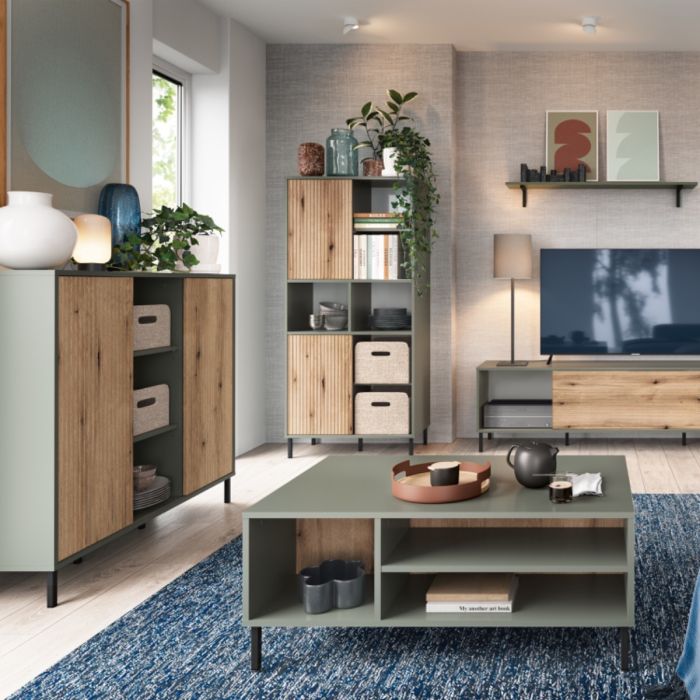 Darwin Sideboard 2 Door in Green/Oak