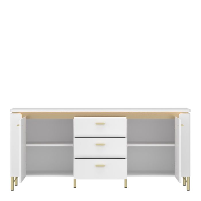 2 Door 3 Drawer TV Cabinet in Alpine White & White Gloss – Lazio Collection