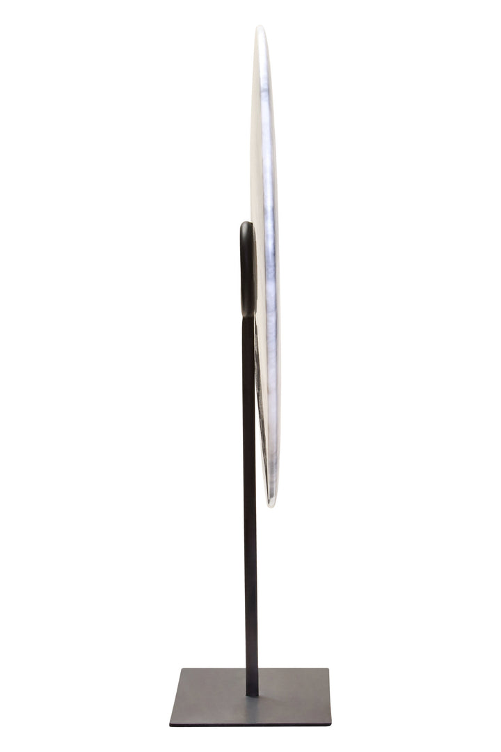 Extra Dia Large Marble Disc 35cm Grey Sculpture Round Calvion