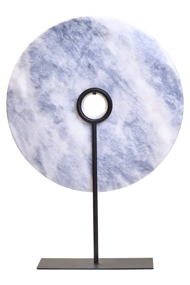 Extra Dia Large Marble Disc 35cm Grey Sculpture Round Calvion