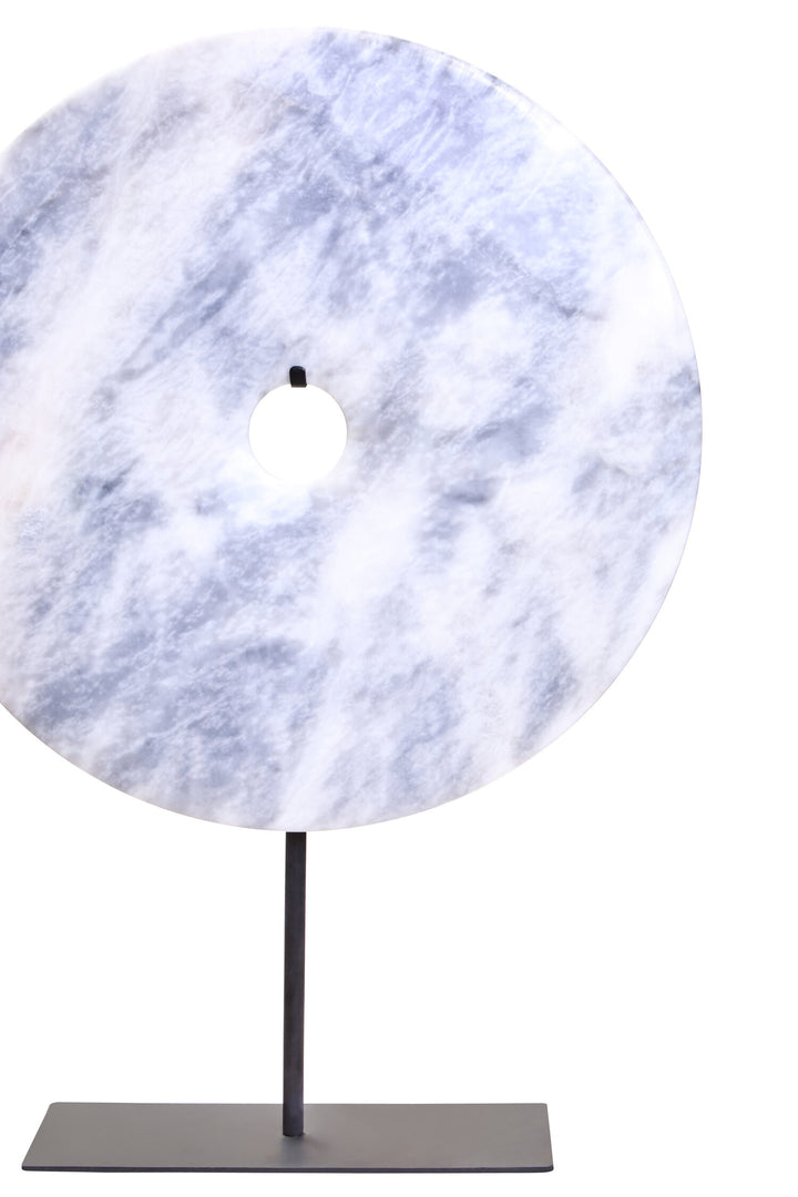 Extra Dia Large Marble Disc 35cm Grey Sculpture Round Calvion