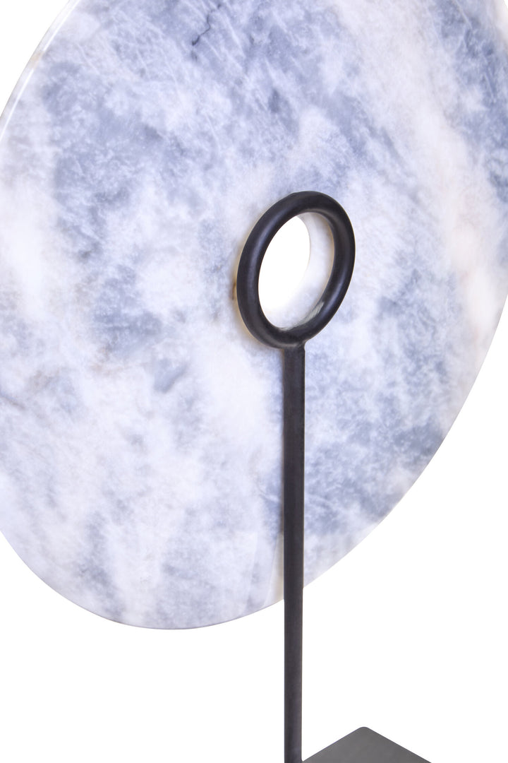Extra Dia Large Marble Disc 35cm Grey Sculpture Round Calvion