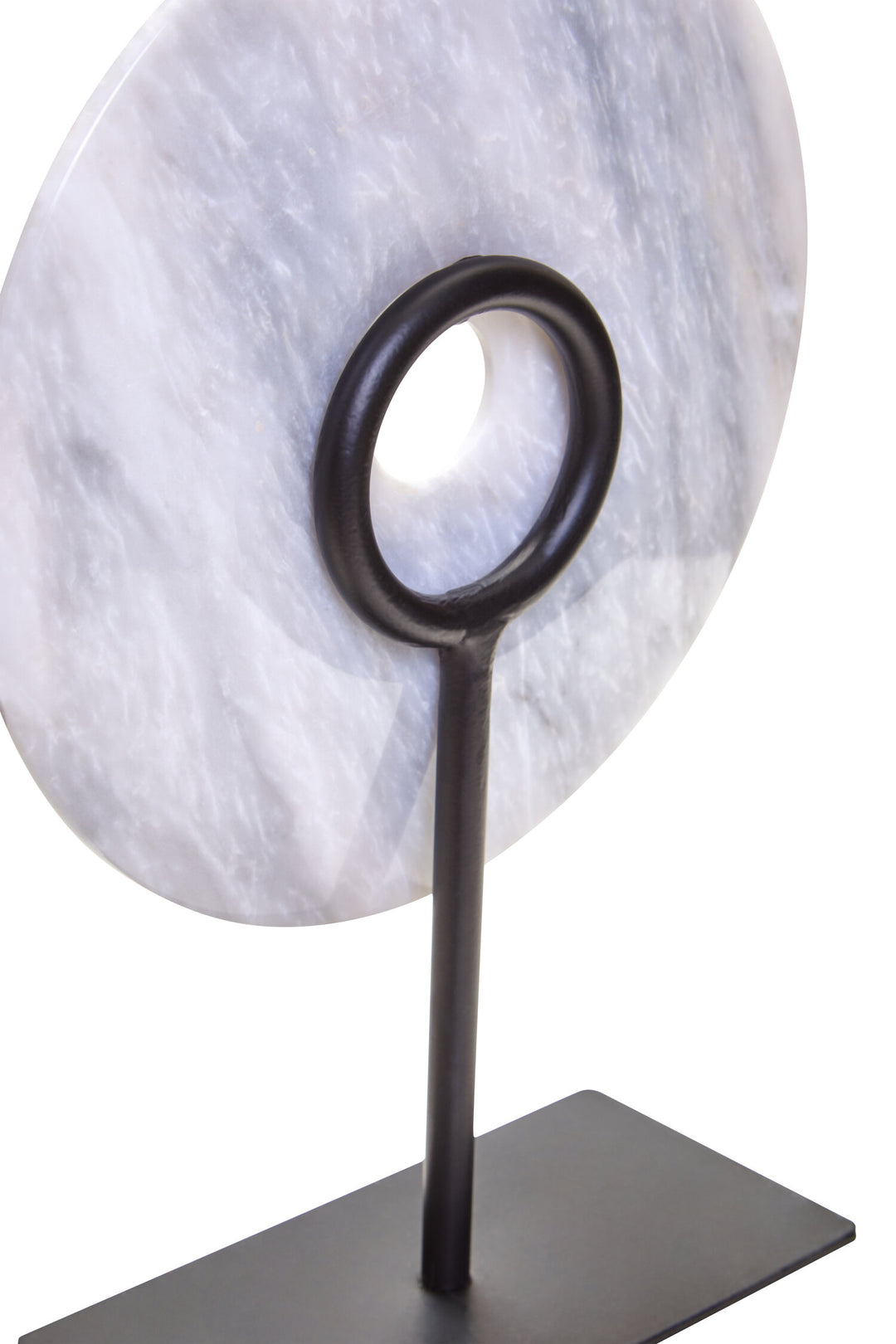 Disc Sculpture White Dia 20cm Marble Round Calvion Small