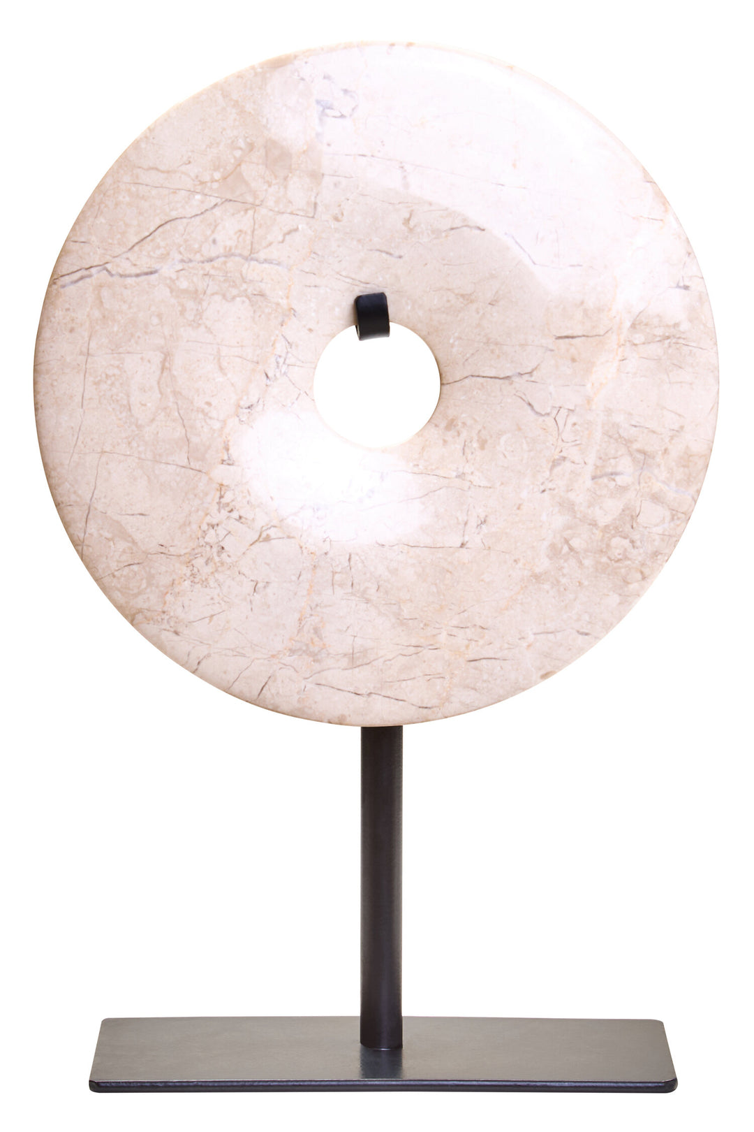 15cm Small Cream Disc Dia Marble Extra Sculpture Calvion Round