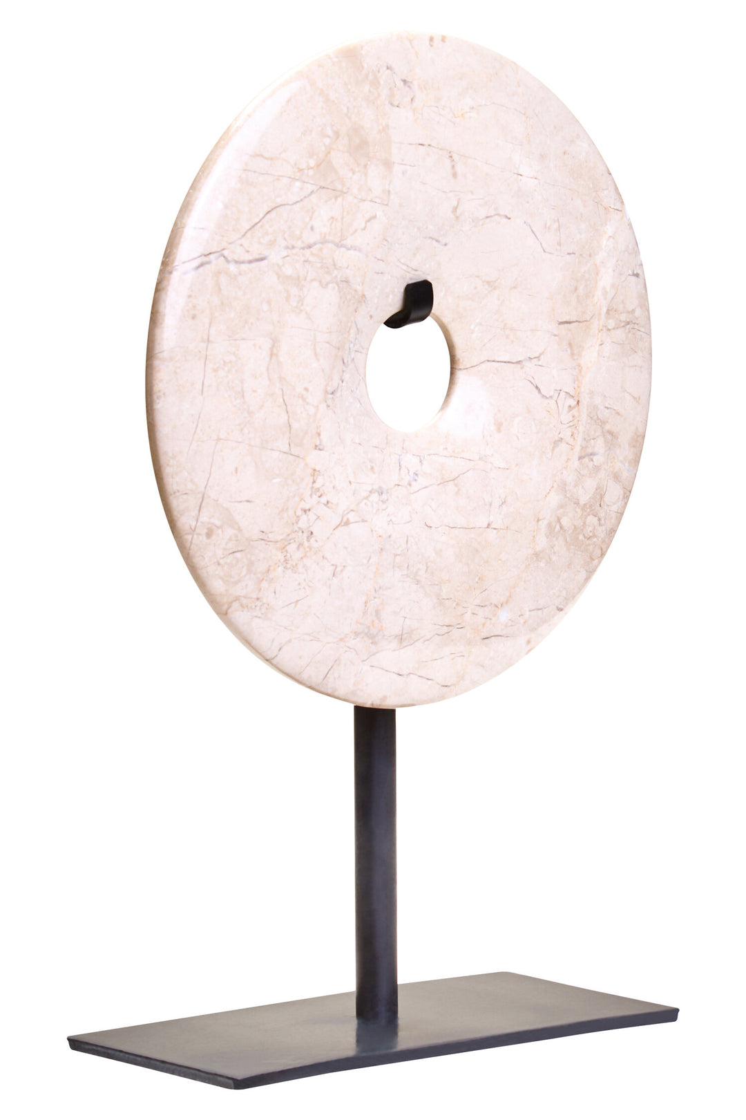 15cm Small Cream Disc Dia Marble Extra Sculpture Calvion Round