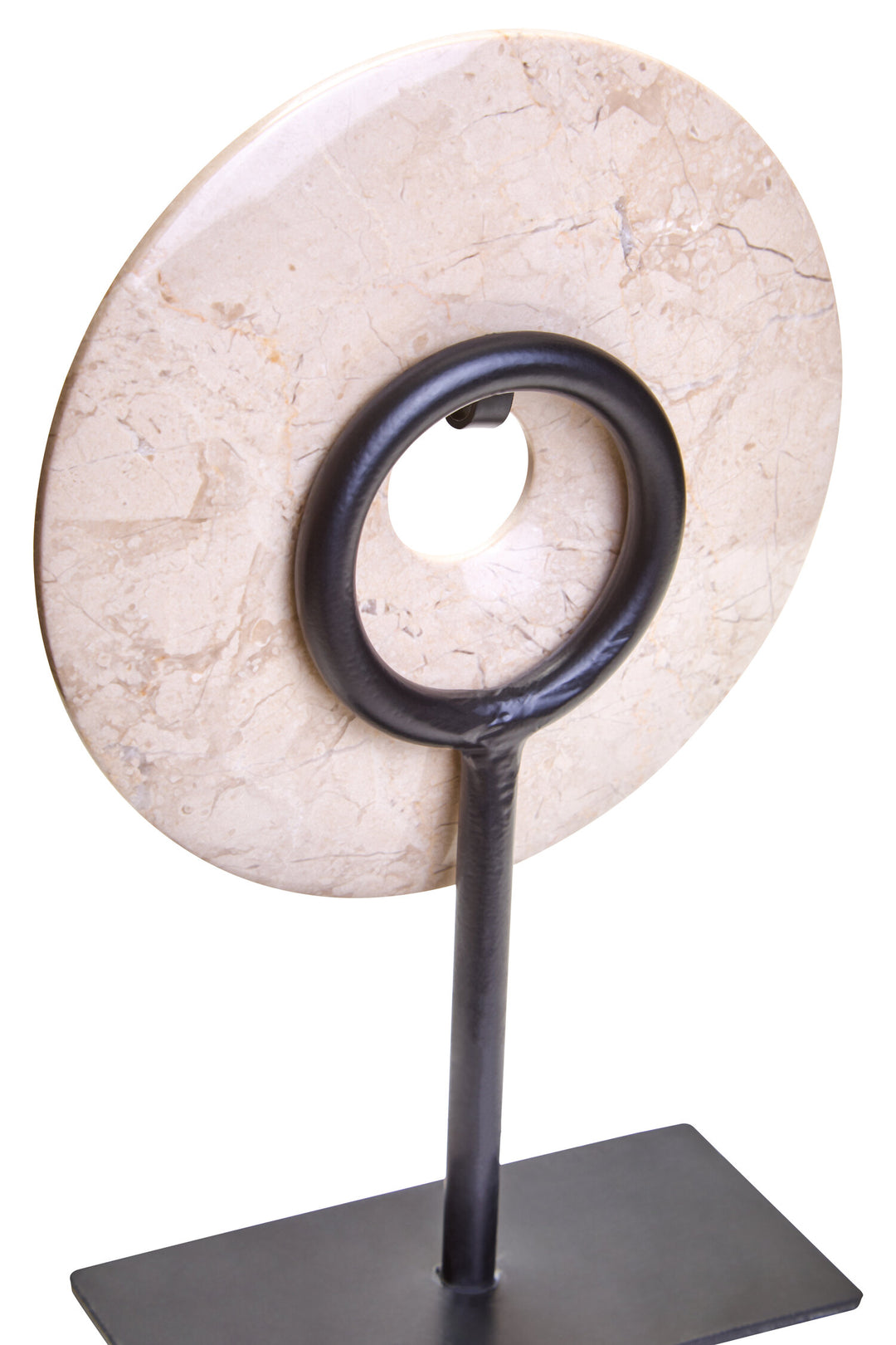 15cm Small Cream Disc Dia Marble Extra Sculpture Calvion Round
