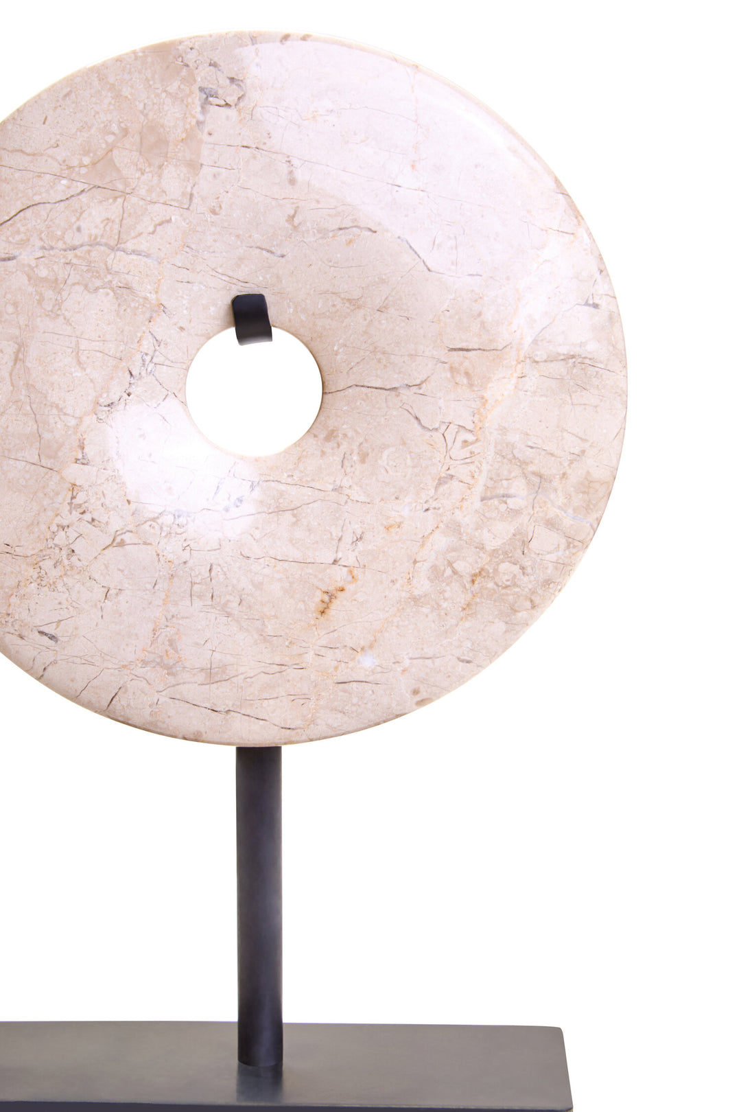 15cm Small Cream Disc Dia Marble Extra Sculpture Calvion Round
