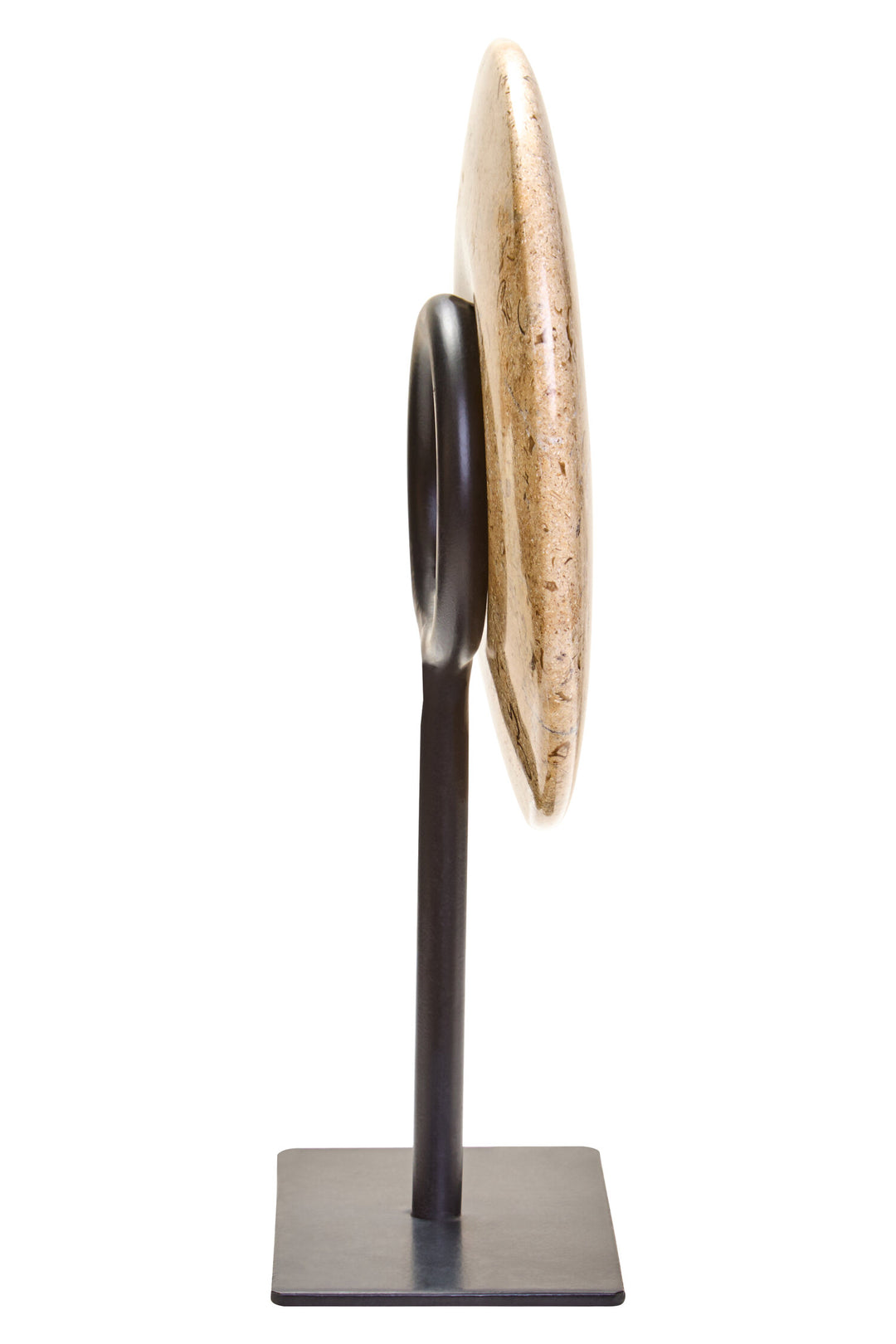 Small Sculpture Round Calvion Speckled 20cm Disc Marble Natural Dia