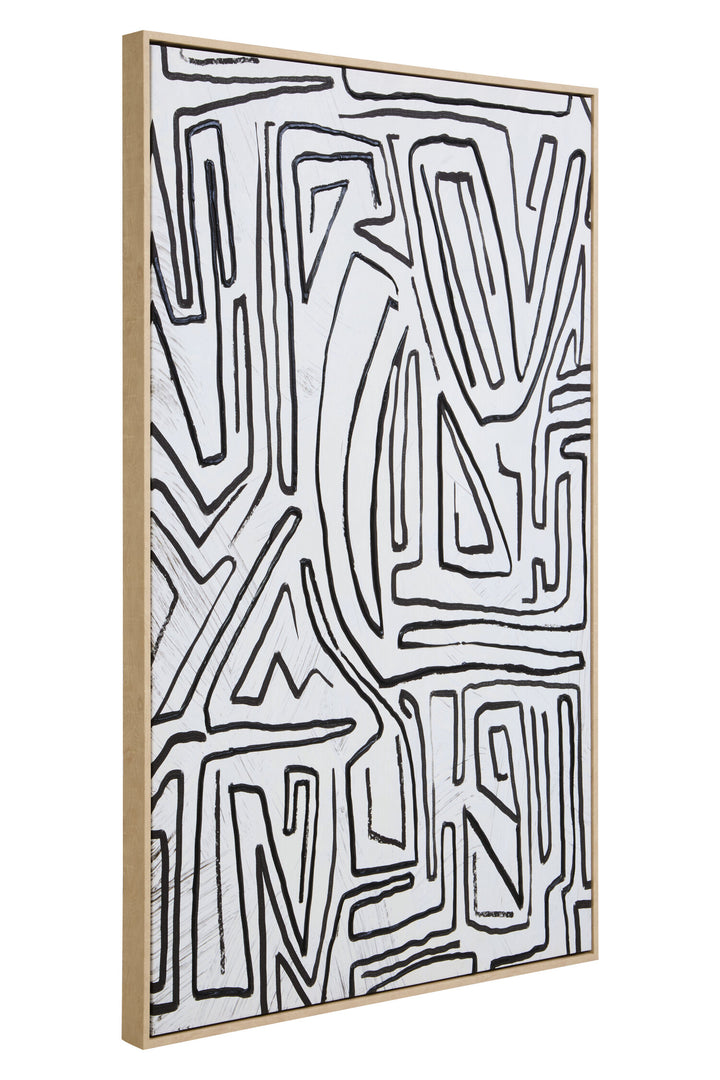 Art and Abstract Black Sundown Wall Cream Textured