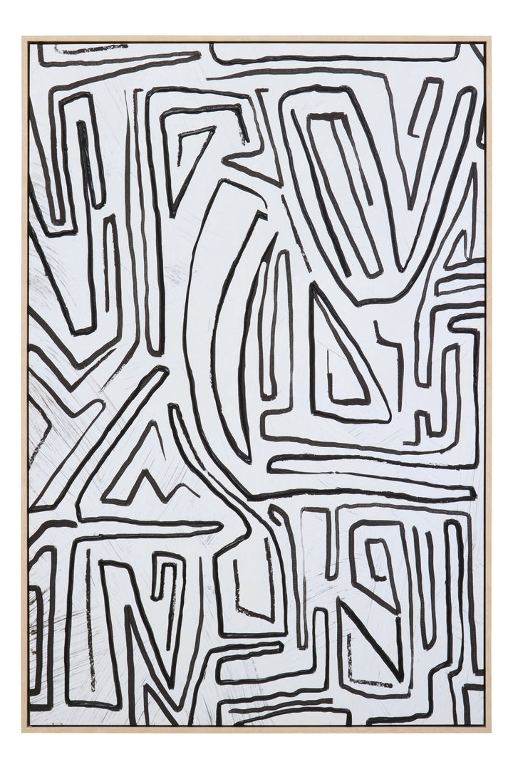 Art and Abstract Black Sundown Wall Cream Textured