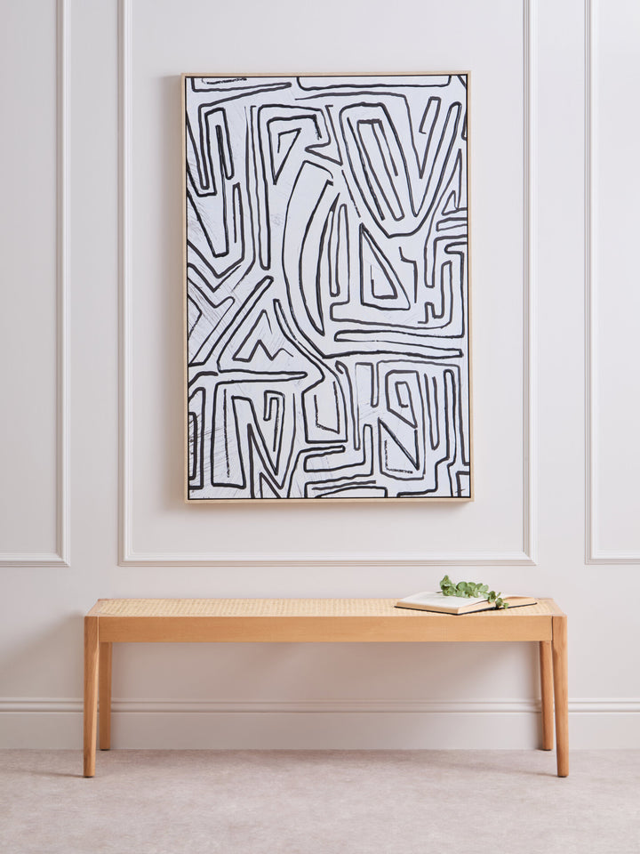 Art and Abstract Black Sundown Wall Cream Textured
