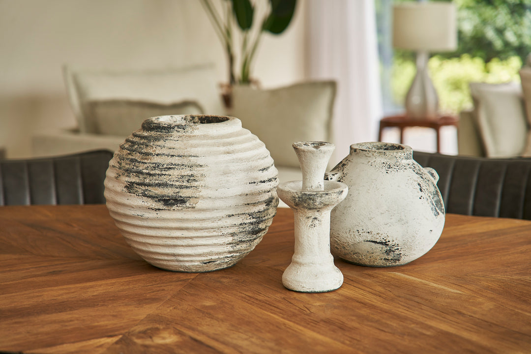 Ribbed Vase - Selvara White (Pack of 2)