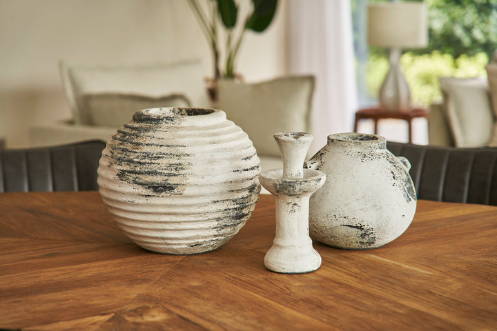 Ribbed Vase - Selvara White (Pack of 2)