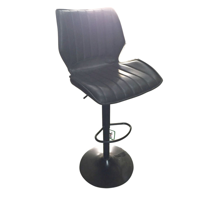 Junelle Gas Lift Bar Stool Vegan Leather Grey SET OF 2