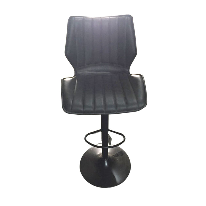 Junelle Gas Lift Bar Stool Vegan Leather Grey SET OF 2
